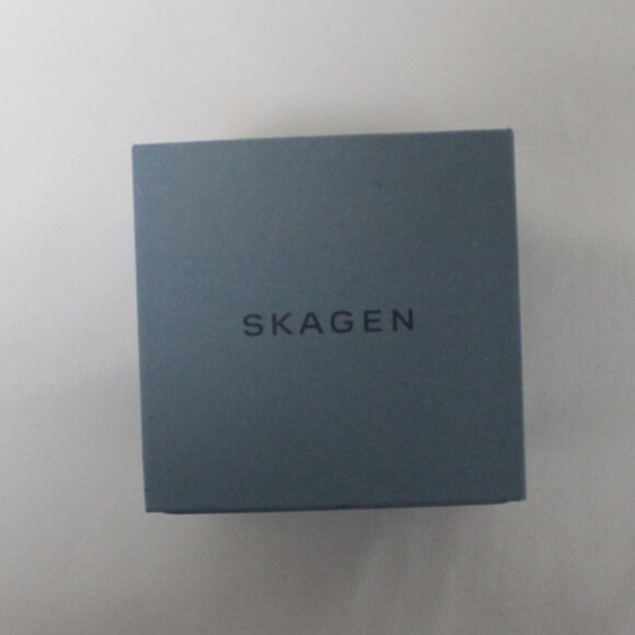 Skagen Women’s Rectangular Silver Watch with Black Leather Strap (Without top) - Picture 2 of 2